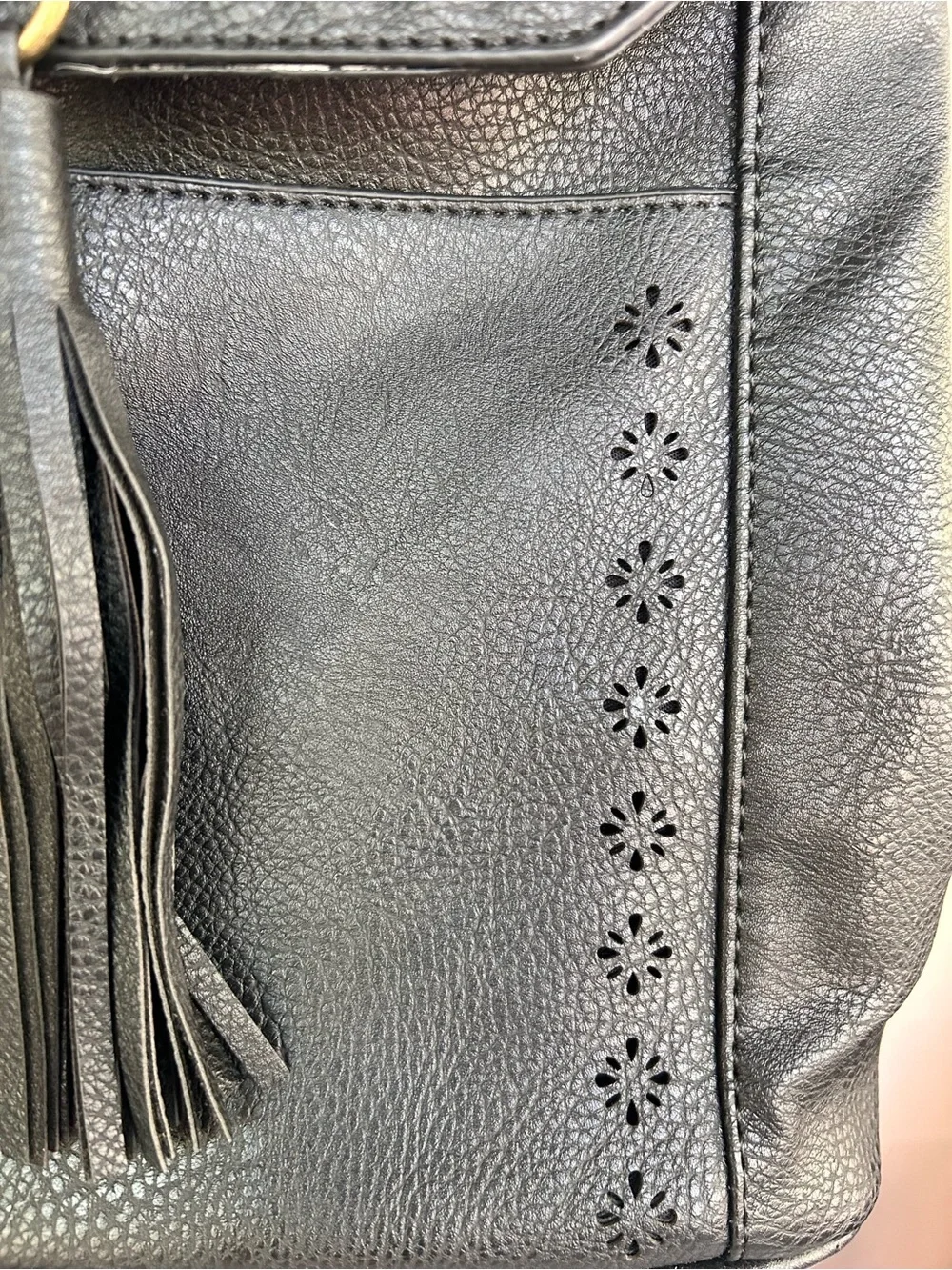 NWT - Black Vegan Leather Tassel Backpack - Stylish Everyday Bag